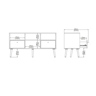 Cumbria TV-Unit 2 Drawers Dark Grey – FTG, view 5