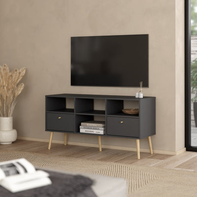 Cumbria TV-Unit 2 Drawers Dark Grey – FTG