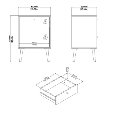 Cumbria Nightstand 1 Door + 1 Drawer Dark Grey – FTG, view 10