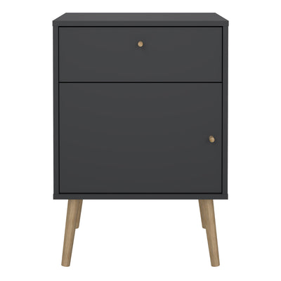 Cumbria Nightstand 1 Door + 1 Drawer Dark Grey – FTG, view 2