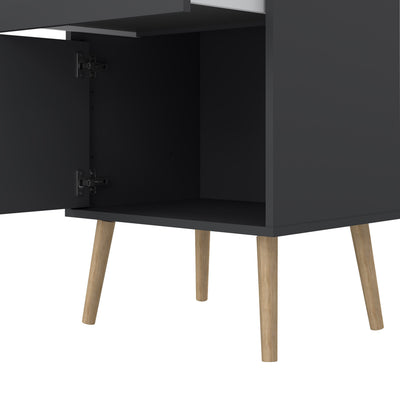 Cumbria Nightstand 1 Door + 1 Drawer Dark Grey – FTG, view 9