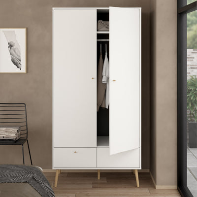 Cumbria Wardrobe with 2 Doors + 2 Drawers White – FTG, view 10