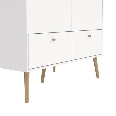 Cumbria Wardrobe with 2 Doors + 2 Drawers White – FTG, view 12