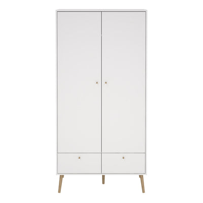 Cumbria Wardrobe with 2 Doors + 2 Drawers White – FTG, view 2