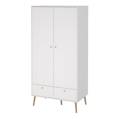 Cumbria Wardrobe with 2 Doors + 2 Drawers White – FTG, view 3