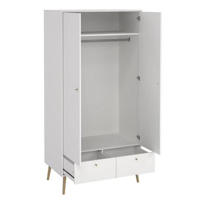 Cumbria Wardrobe with 2 Doors + 2 Drawers White – FTG, view 5