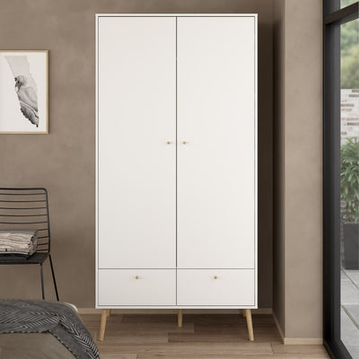 Cumbria Wardrobe with 2 Doors + 2 Drawers White – FTG, view 9