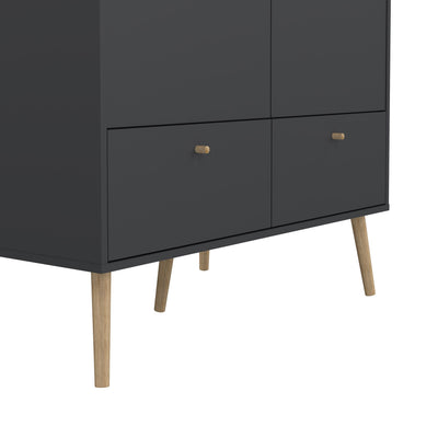 Cumbria Wardrobe with 2 Doors + 2 Drawers Dark Grey – FTG, view 12