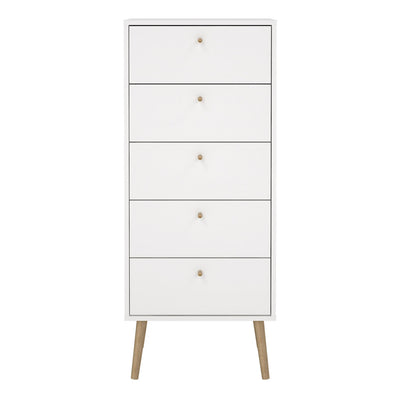 Cumbria Chest 5 Drawers White – FTG, view 2