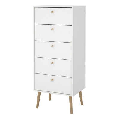 Cumbria Chest 5 Drawers White – FTG, view 3