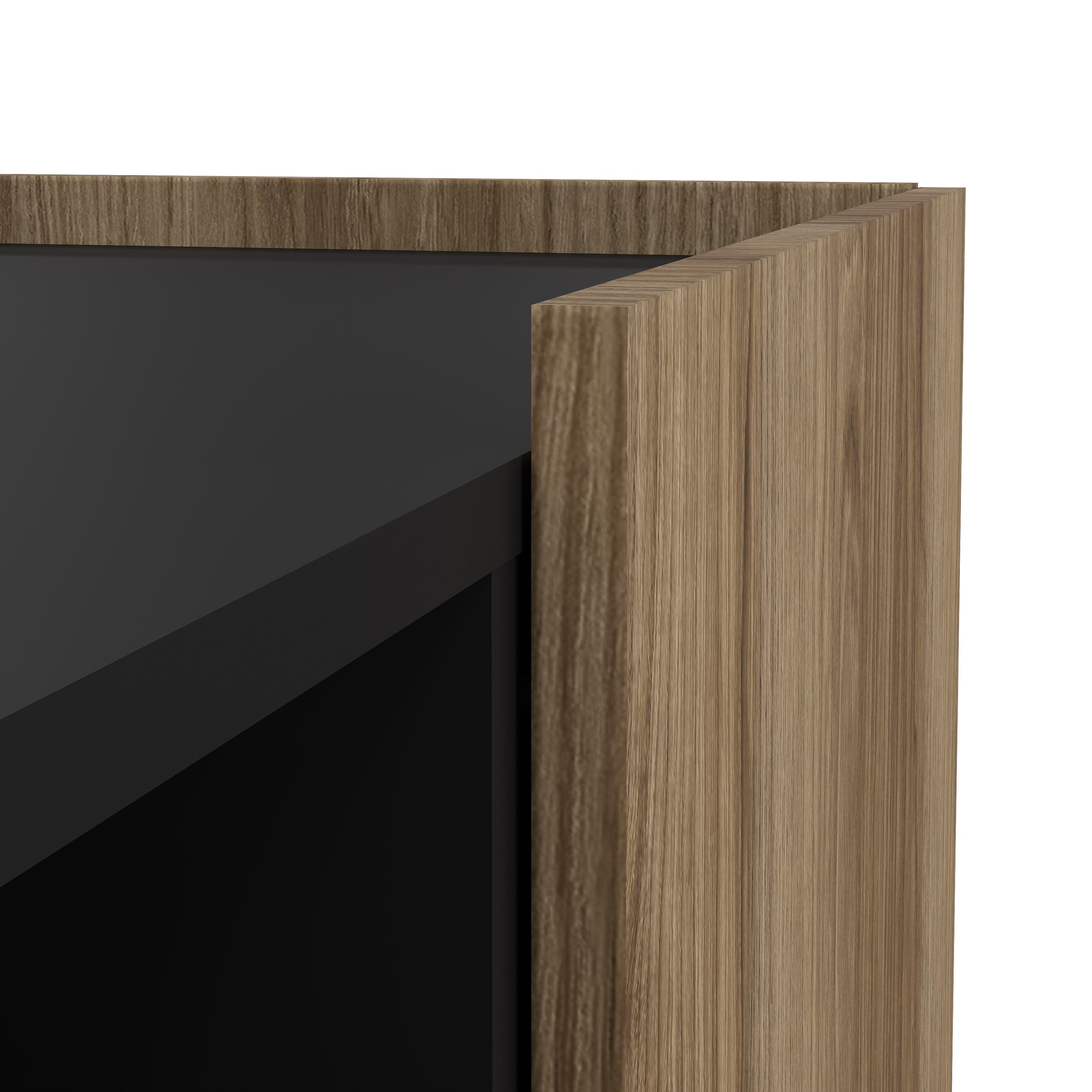 Kendall TV-Unit with 2 Doors + 1 Drawer Oak and Black – FTG, view 6