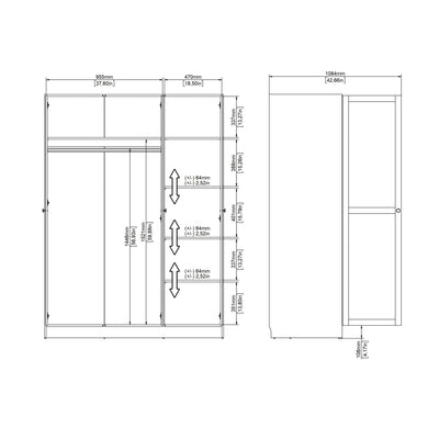 Brande Wardrobe with 3 Frame Doors in Jackson Hickory Oak – FTG, view 5