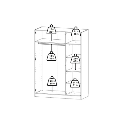 Brande Wardrobe with 3 Frame Doors in Jackson Hickory Oak – FTG, view 6
