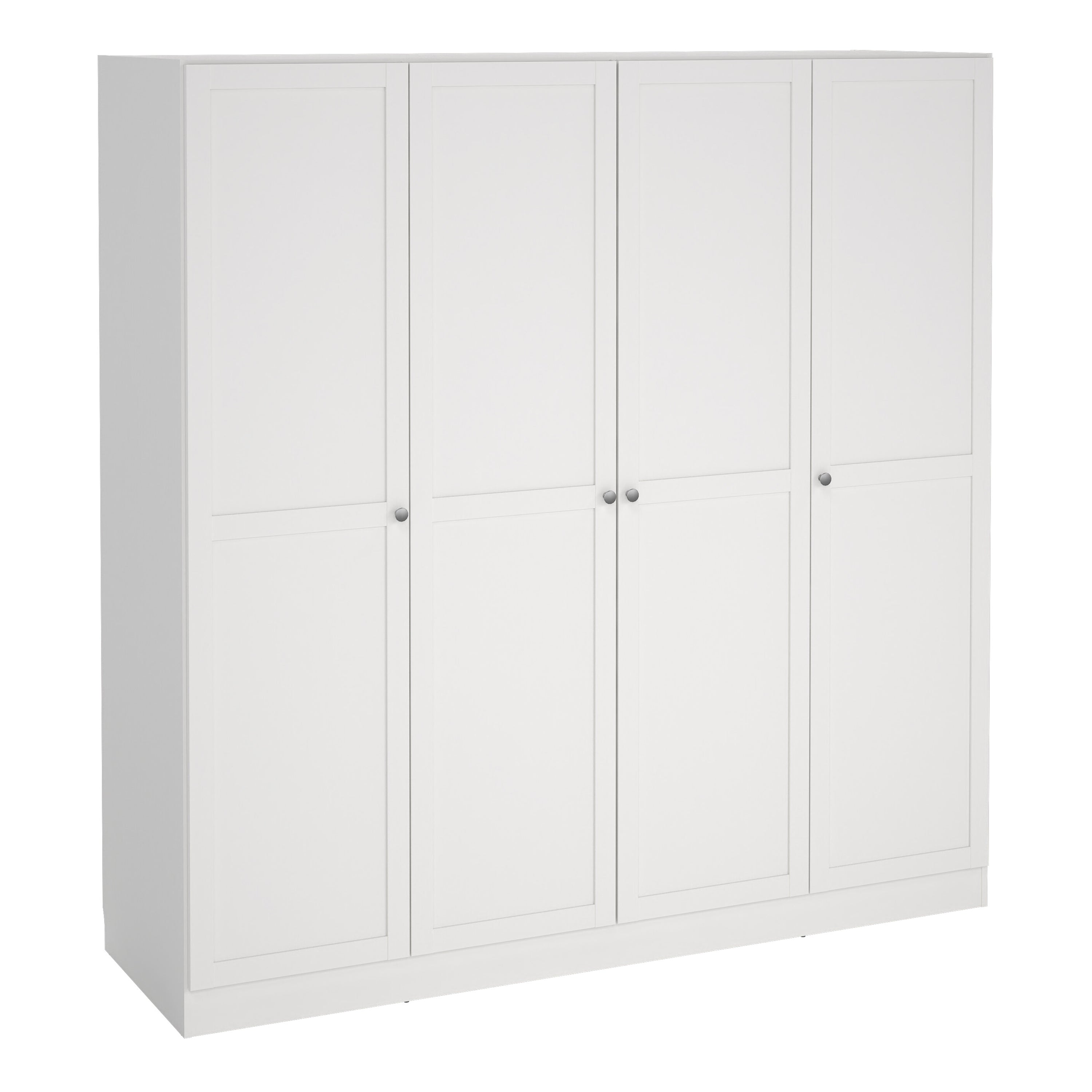 Brande Wardrobe with 4 Frame Doors in White – FTG