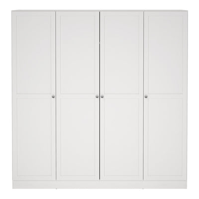 Brande Wardrobe with 4 Frame Doors in White – FTG, view 2