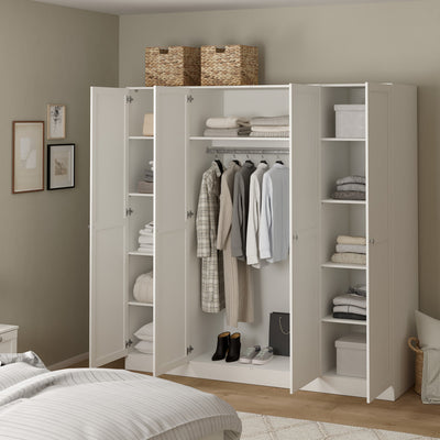 Brande Wardrobe with 4 Frame Doors in White – FTG, view 9
