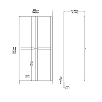 Brande Wardrobe with 2 Frame Doors in White – FTG, view 6