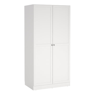 Brande Wardrobe with 2 Frame Doors in White – FTG
