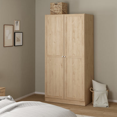 Brande Wardrobe with 2 Frame Doors in Jackson Hickory – FTG, view 8