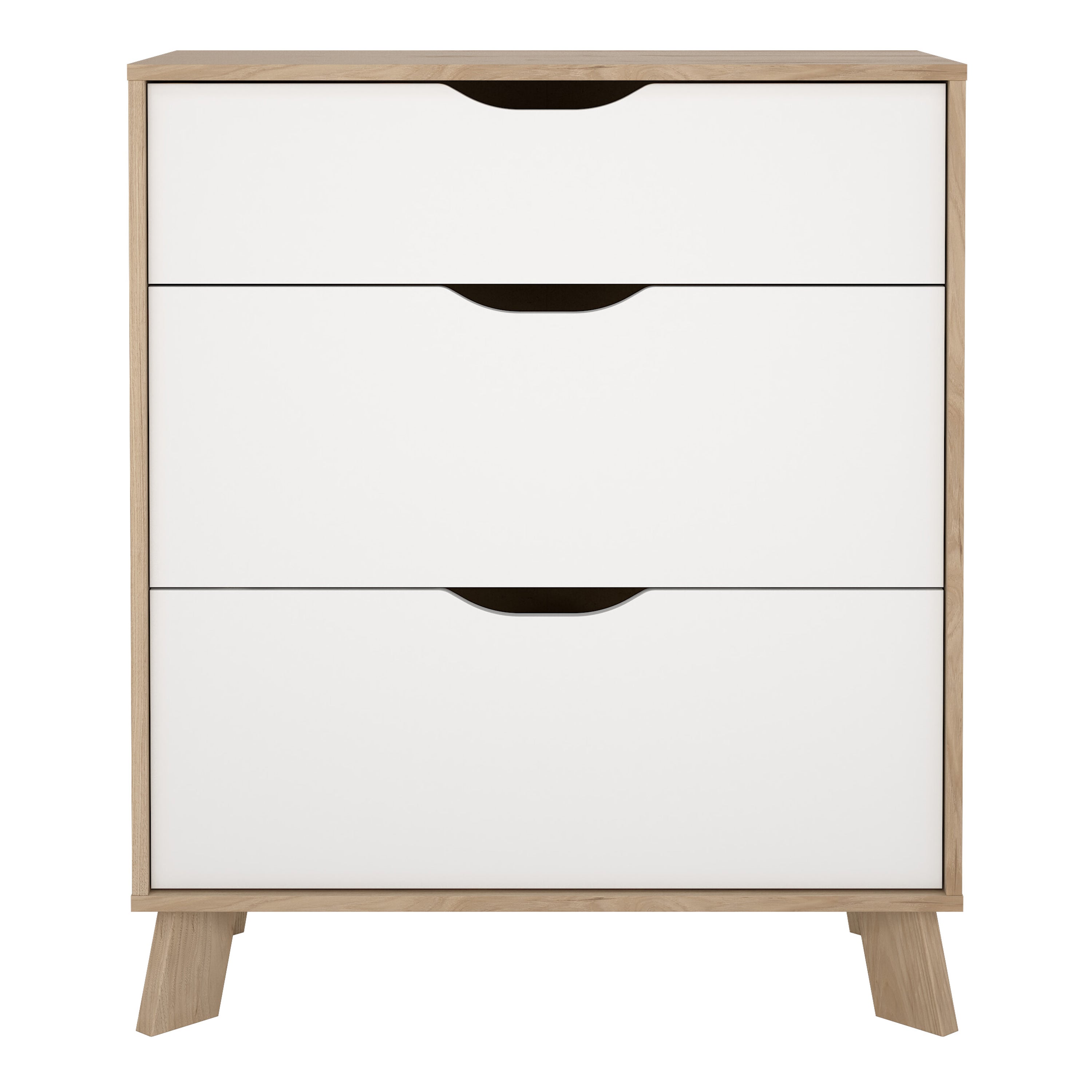 Ikast Chest 3 Drawers in Jackson Hickory and White – FTG, view 2