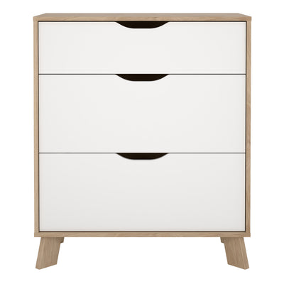 Ikast Chest 3 Drawers in Jackson Hickory and White – FTG, view 2