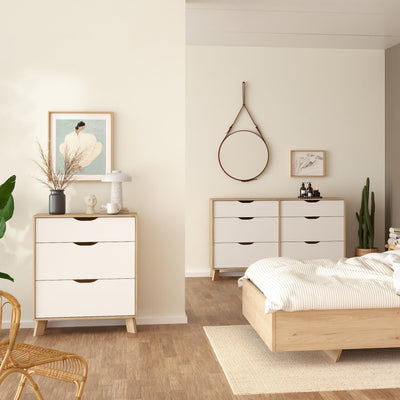 Ikast Chest 3 Drawers in Jackson Hickory and White – FTG, view 6