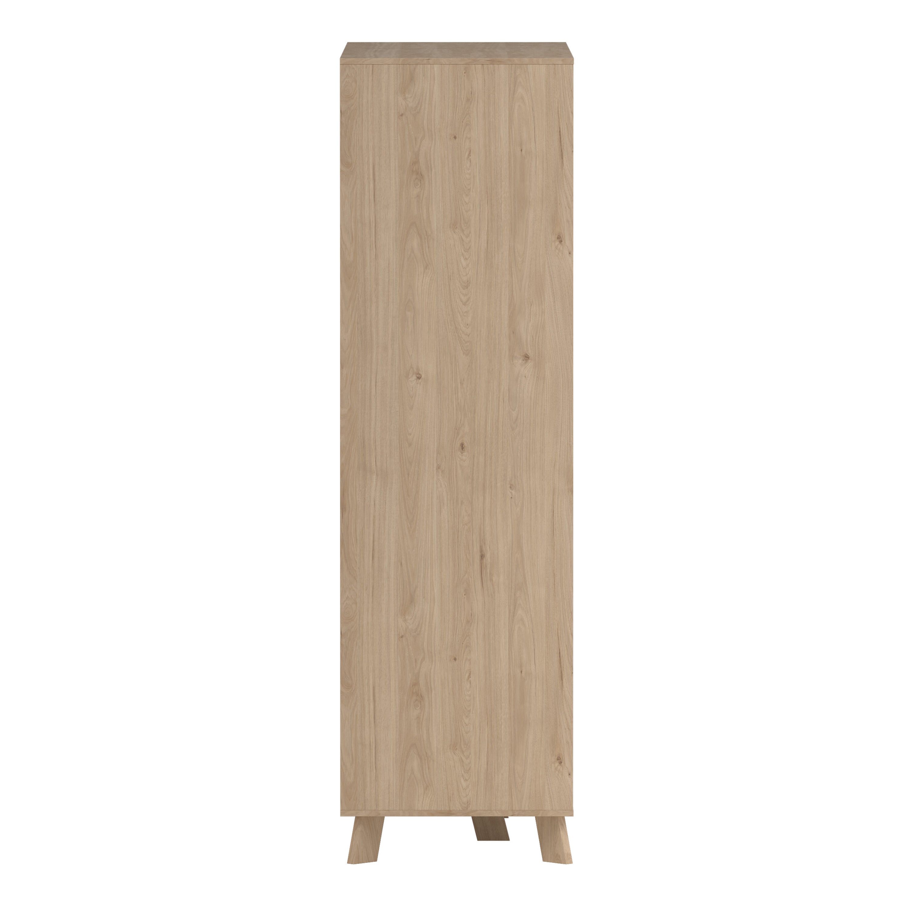 Ikast Wardrobe 3 Doors and 2 Drawers with Mirror in Jackson Hickory and White – FTG, view 4
