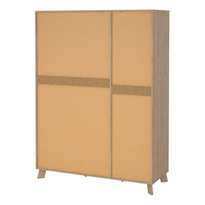 Ikast Wardrobe 3 Doors and 2 Drawers with Mirror in Jackson Hickory and White – FTG, view 5