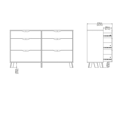 Ikast 6 Drawers Double Dresser in Jackson Hickory and White – FTG, view 13