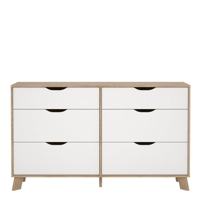 Ikast 6 Drawers Double Dresser in Jackson Hickory and White – FTG, view 2