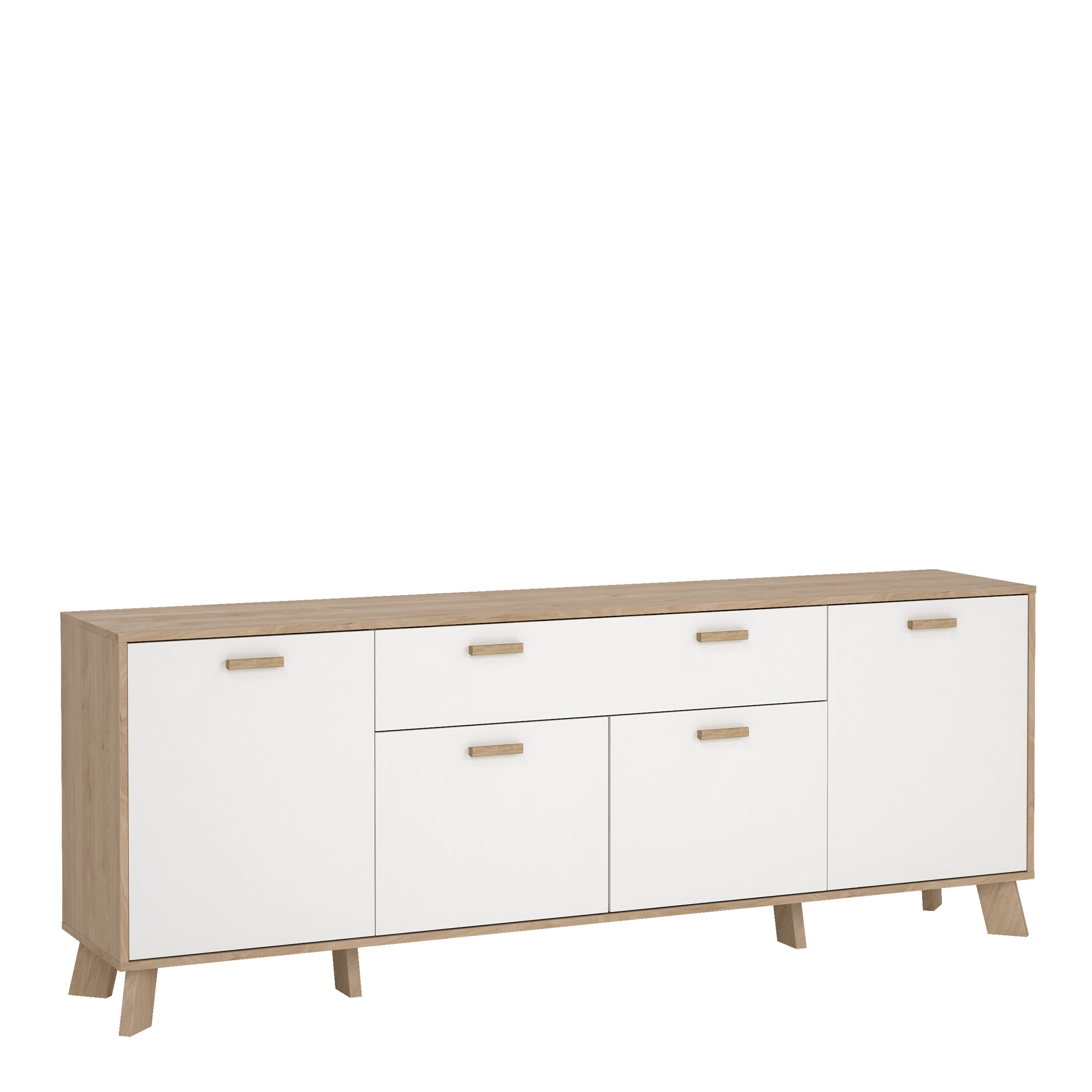 Ikast Sideboard 4 Doors + 1 Drawer in Jackson Hickory and White – FTG