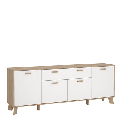 Ikast Sideboard 4 Doors + 1 Drawer in Jackson Hickory and White – FTG