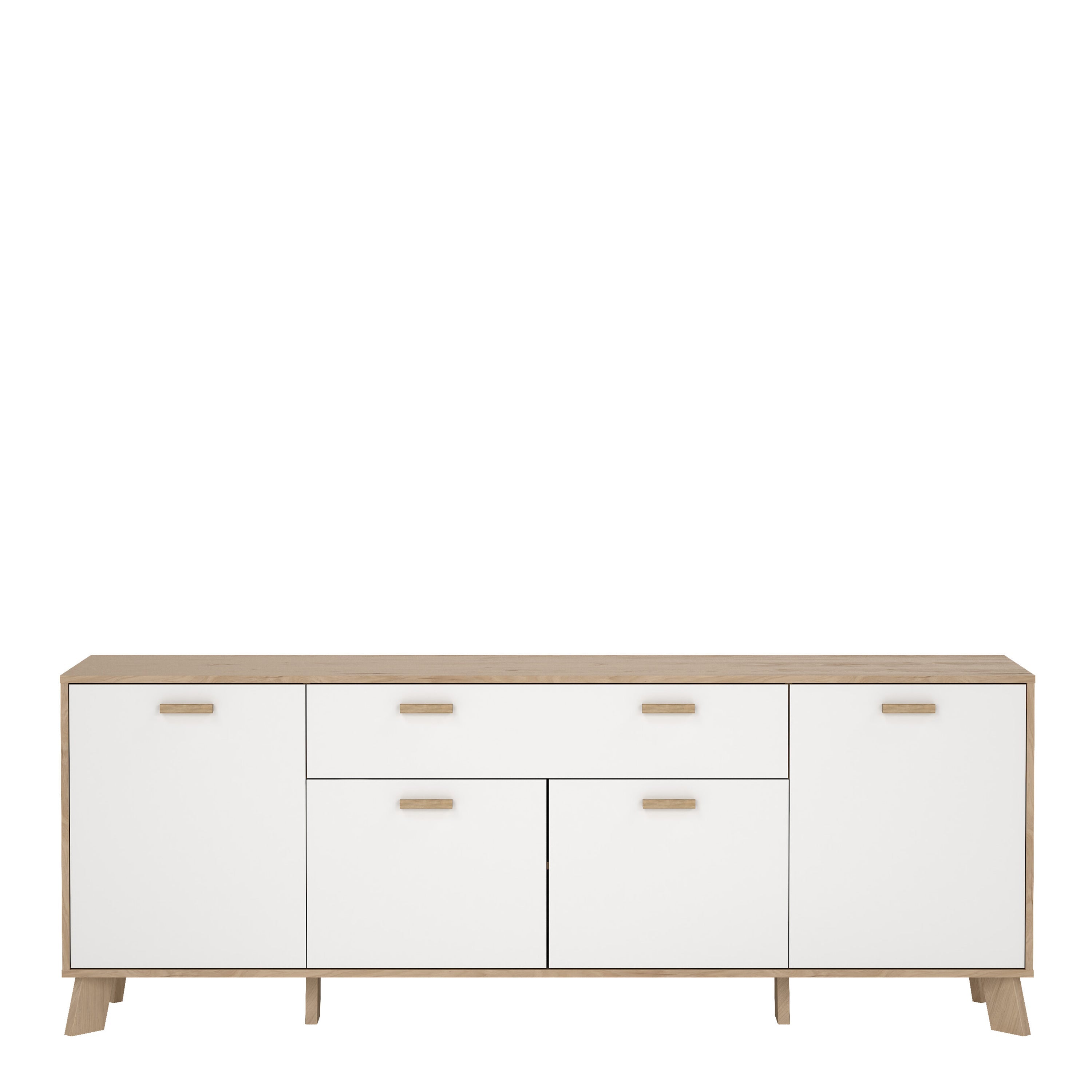 Ikast Sideboard 4 Doors + 1 Drawer in Jackson Hickory and White – FTG, view 2