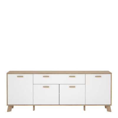 Ikast Sideboard 4 Doors + 1 Drawer in Jackson Hickory and White – FTG, view 2