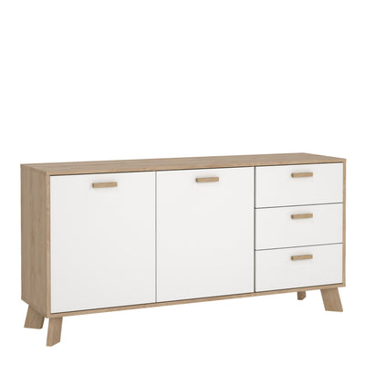 Ikast Sideboard 2 Doors + 3 Drawers in Jackson Hickory and White – FTG