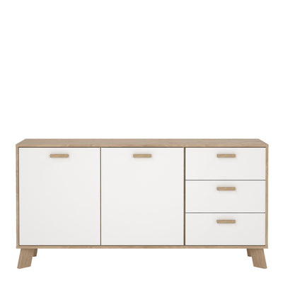 Ikast Sideboard 2 Doors + 3 Drawers in Jackson Hickory and White – FTG, view 2