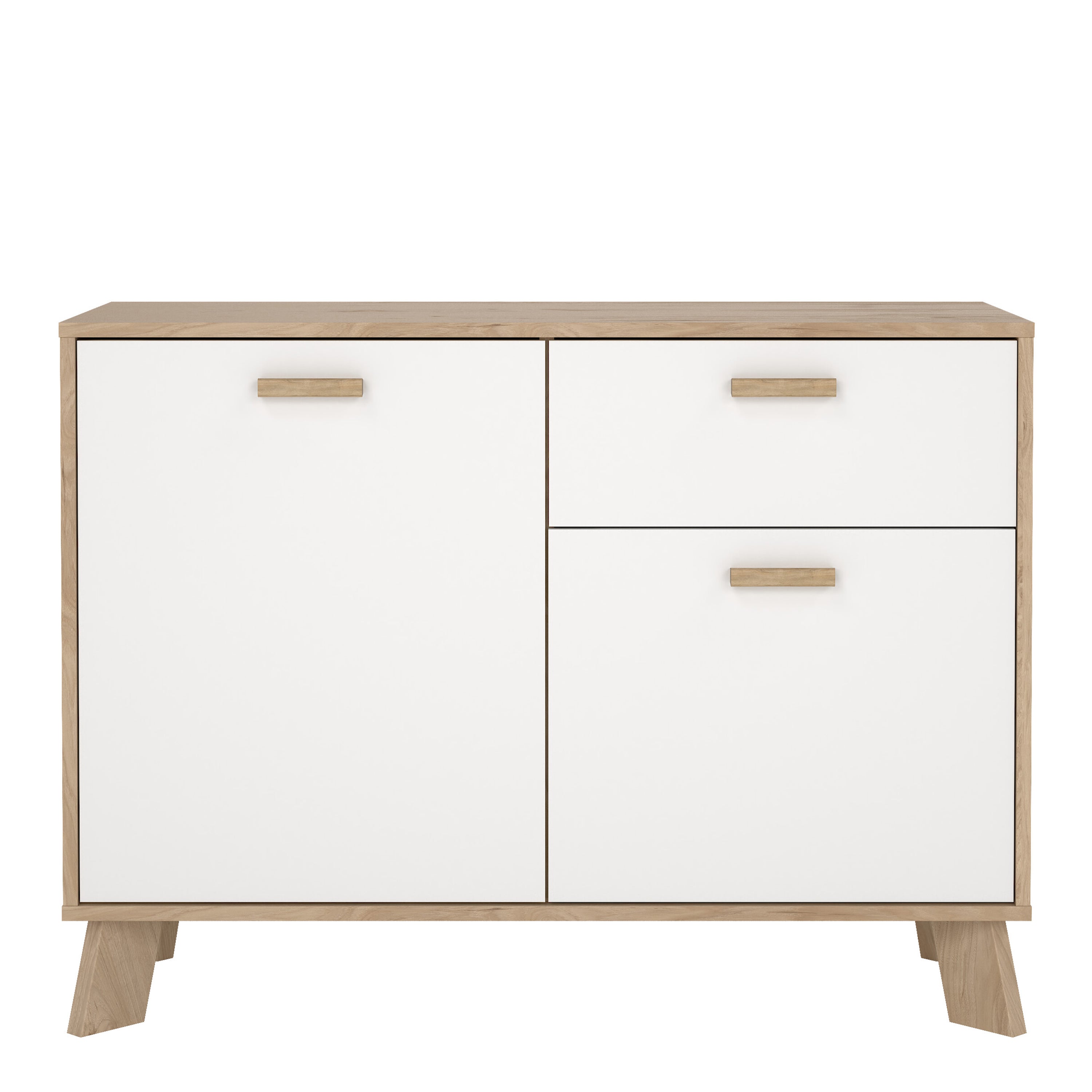 Ikast Sideboard 2 Doors + 1 Drawer in Jackson Hickory and White – FTG, view 2