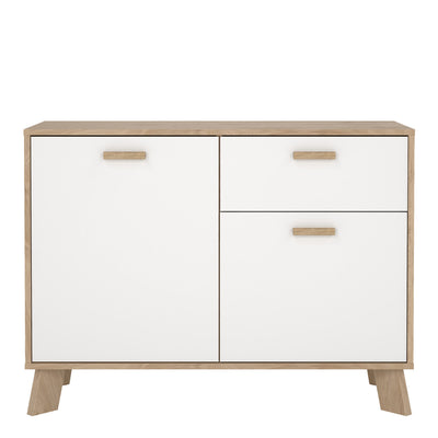 Ikast Sideboard 2 Doors + 1 Drawer in Jackson Hickory and White – FTG, view 2