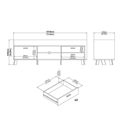 Ikast TV-unit with 1 Door + 2 Drawers in Jackson Hickory and White – FTG, view 11