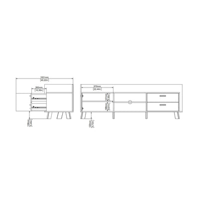 Ikast TV-unit with 1 Door + 2 Drawers in Jackson Hickory and White – FTG, view 12