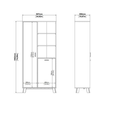 Ikast China Cabinet 2 Doors in Jackson Hickory and White – FTG, view 11