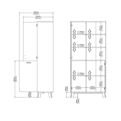 Ikast China Cabinet 2 Doors in Jackson Hickory and White – FTG, view 12