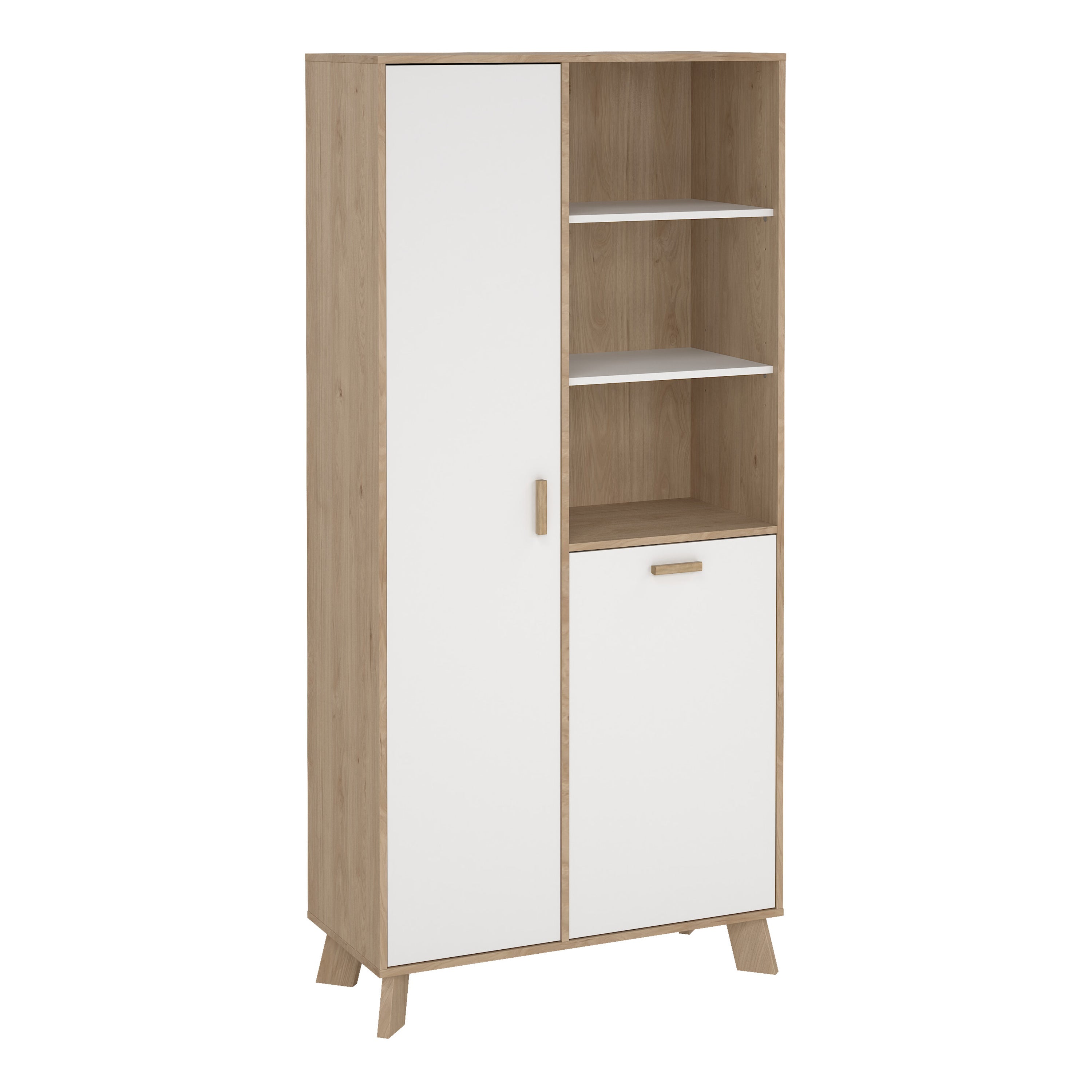 Ikast China Cabinet 2 Doors in Jackson Hickory and White – FTG