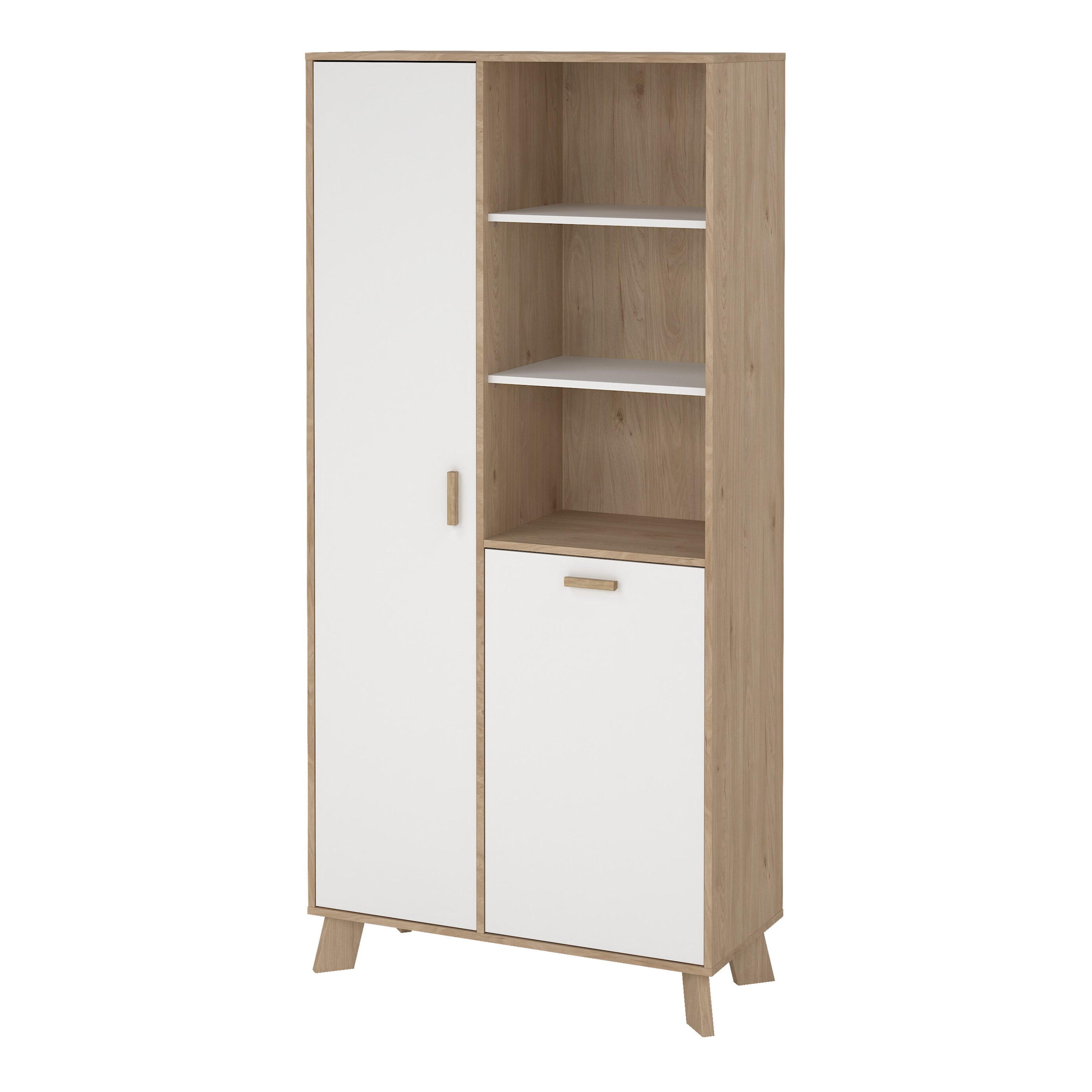 Ikast China Cabinet 2 Doors in Jackson Hickory and White – FTG, view 3