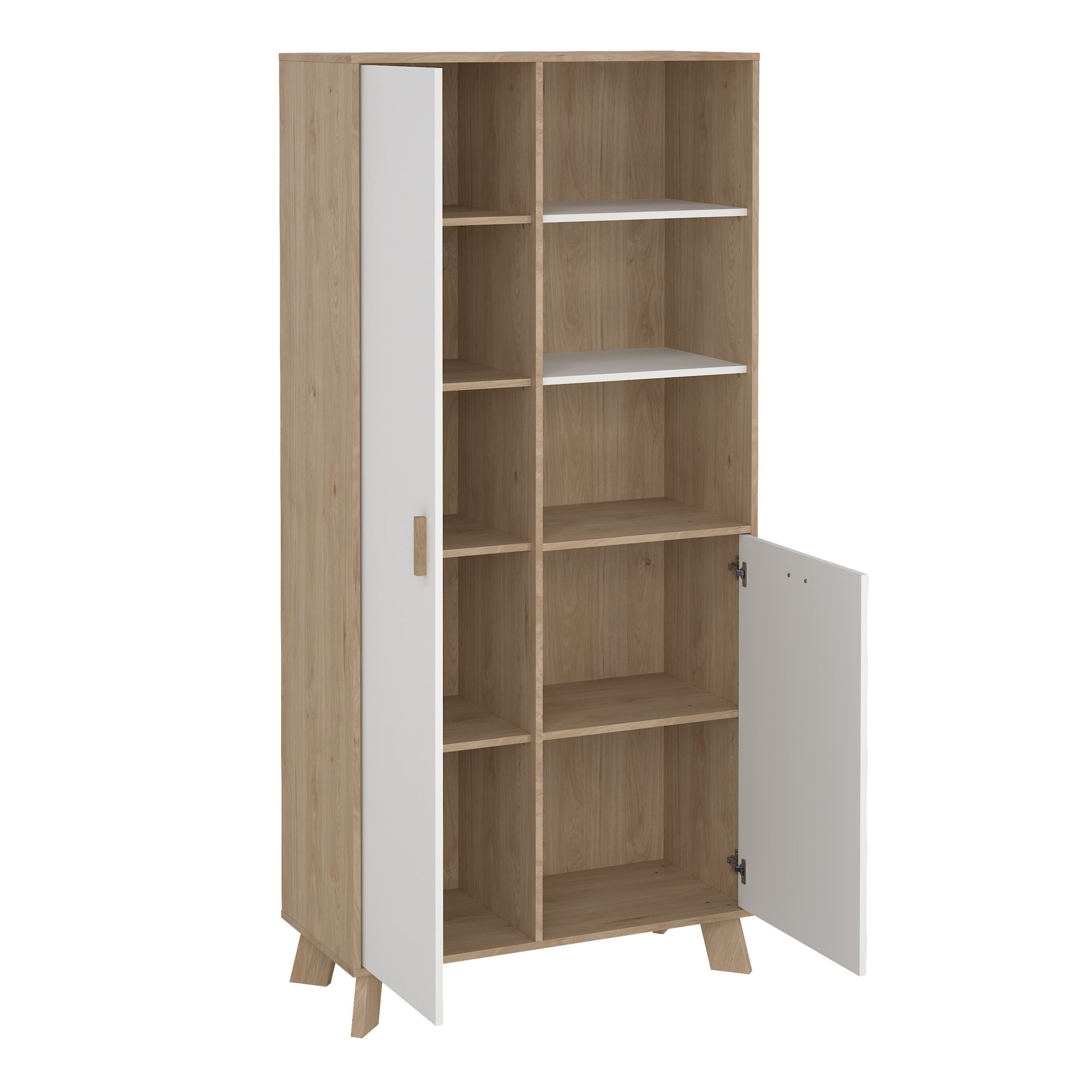 Ikast China Cabinet 2 Doors in Jackson Hickory and White – FTG, view 6