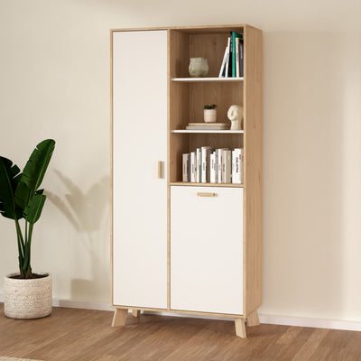 Ikast China Cabinet 2 Doors in Jackson Hickory and White – FTG, view 8