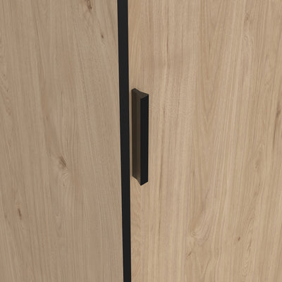 Line Wardrobe with 2 Sliding Doors 1 Small Door and 2 Drawers in Jackson Hickory Oak – FTG, view 10