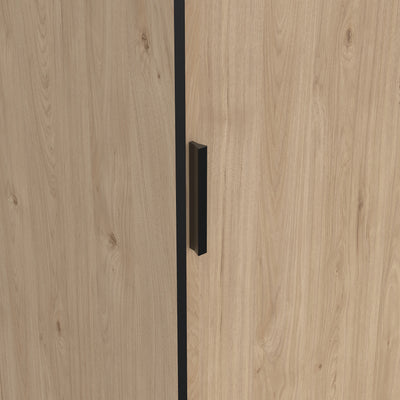 Line Wardrobe with 2 Sliding Doors 1 Sliding Door with Mirror in Jackson Hickory Oak – FTG, view 10