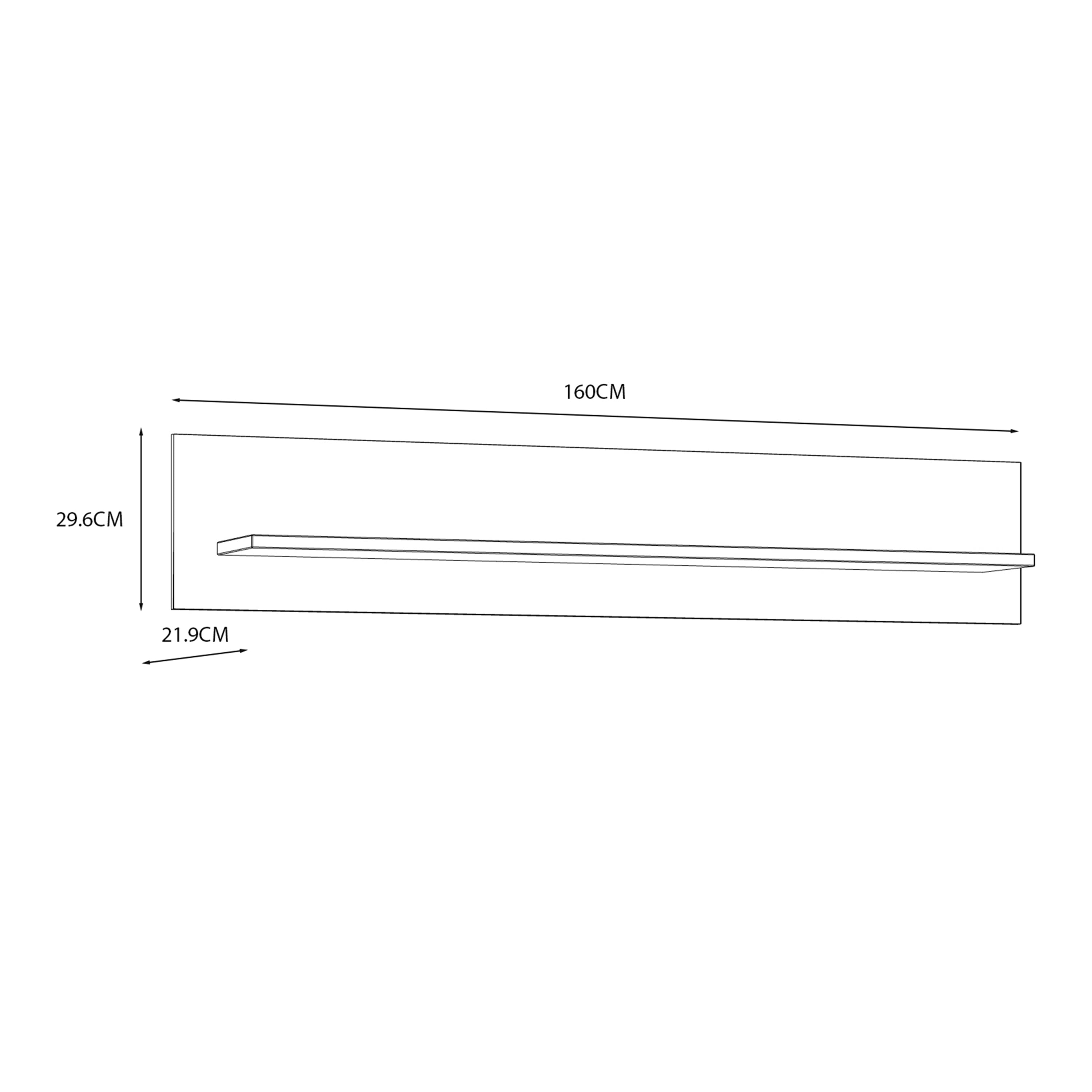 Bohol 160cm Wall Shelf in Riviera Oak/Navy – FTG, view 5