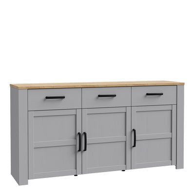 Bohol 3 Door 3 Drawer Sideboard in Riviera Oak/Grey Oak – FTG